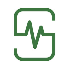 letter logo s m for health