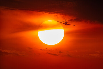 P-51 Mustang into the Sun