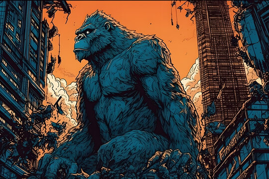 King Kong's Rampage. Generative AI