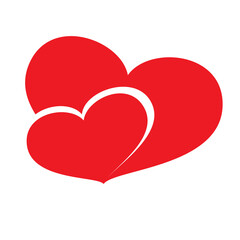 Logo Icon red hearts isolated