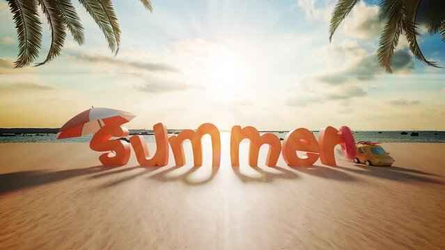 leisure in summer vacation. 3d rendering.