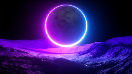 moon over the earth background