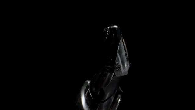 Macro shoot of the razor blade on black background.