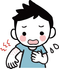 湿疹に苦しむ男の子