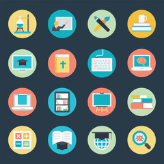 Pack of Learning and Study Flat Icons 


