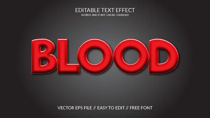 Blood 3D Eps Vector Editable Text Effect