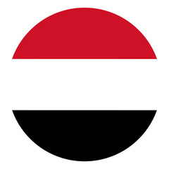 Yemen flag in circle. Flag of Yemen in circle	