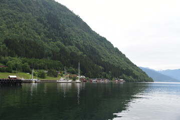 Fototapeta na wymiar pier on a fjord in Norway