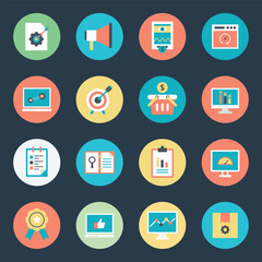 Set of Internet Marketing Fat Icons 

