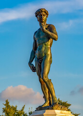 Statue of David on Michelangelo square in Florence, Italy