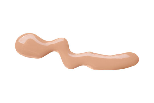 Liquid foundation isolated on transparent background. Swatch of liquid foundation or nail polish for design.