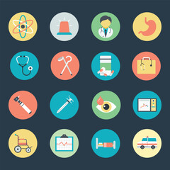 Pack of Hospital Tools Flat Icons 
