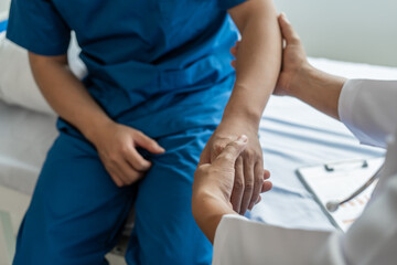 Patient meet doctor or psychologist consulting about fertility treatment for infertility, or...