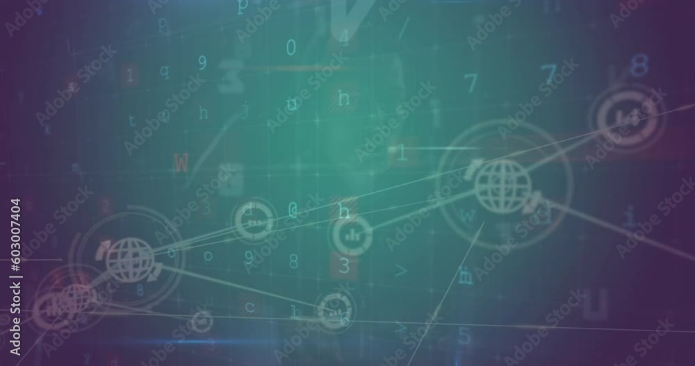 Poster animation of cyber attack data processing over network of connections