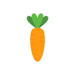 carrot flat design vector illustration. Carrot icon isolated on white background. Veg icon illustration. Carrot, vegetable, food, vector flat style. Vector orange flat carrot icon.