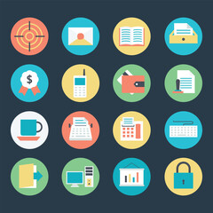 Set of Office Flat Icons 

