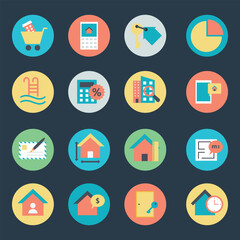 Set of Property Dealing Flat Icons 


