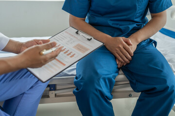 Prostate cancer specialist and testicular cancer patient discuss testicular cancer test report Testicular Cancer and Prostate Cancer Infertility, EPAD - European Prostate Cancer Awareness Day