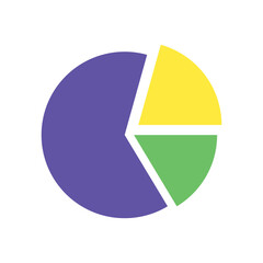 Sliced Pie Chart Flat Icon. Circle Pie Chart Vector Illustration