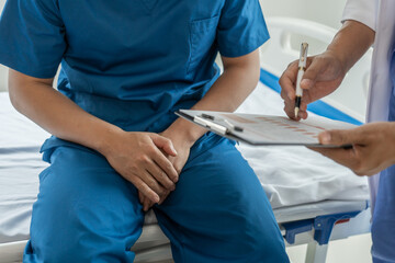 Prostate cancer specialist and testicular cancer patient discuss testicular cancer test report Testicular Cancer and Prostate Cancer Infertility, EPAD - European Prostate Cancer Awareness Day