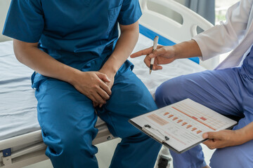 Prostate cancer specialist and testicular cancer patient discuss testicular cancer test report...