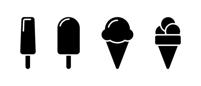 Ice cream vector icons set. Different variation of ice cream symbol, vector illustration