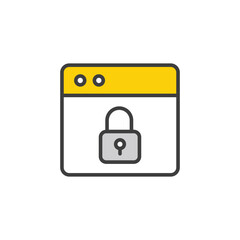 Secured Web icon design with white background stock illustration