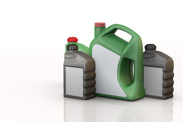 3D motor oil bottles a lubricant motor concept