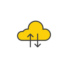 Cloud Data icon design with white background stock illustration
