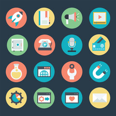 Set of Business SEO Flat Icons 

