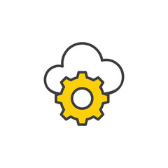 Cloud Setting icon design with white background stock illustration