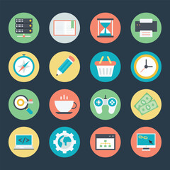 Pack of SEO Technology Flat Icons 

