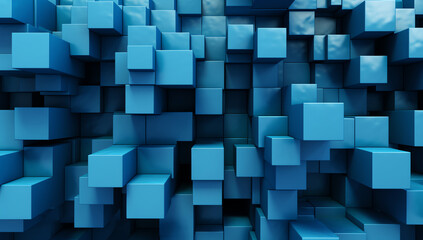a blue cube world wallpaper. generative AI