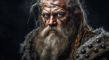 Portrait of a Viking. Generative AI.