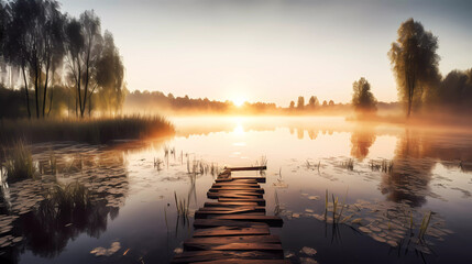 Obraz premium sunrise over the river