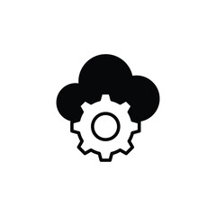 Cloud Setting icon design with white background stock illustration