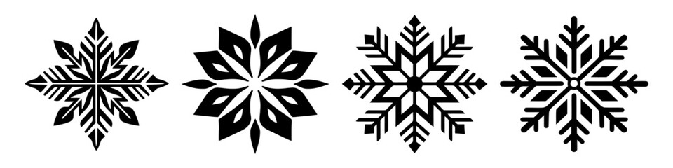 Set of vector snowflakes. Vector illustration on white background