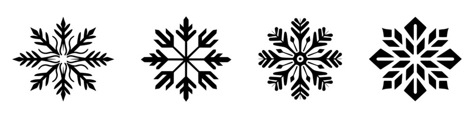 Fototapeta na wymiar Set of vector snowflakes. Vector illustration on white background