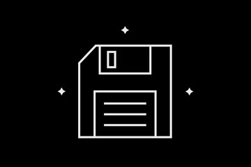 Geometric floppy disk illustration. in flat style design. Vector flat icon.	
