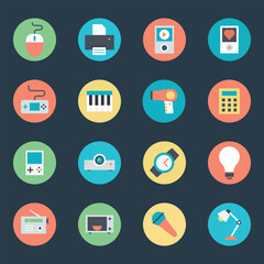 Fototapeta premium Set of Flat Style Electronics Icons