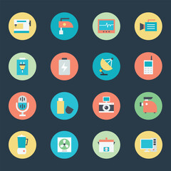 Bundle of Electric Appliances Flat Icons 

