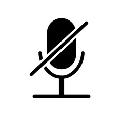 Microphone Audio Muted icon isolated on white background. Vector illustration. Mute Microphone icon. Retro microphone icon