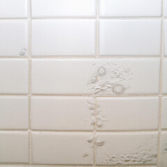 Bathroom Tiles With Soap Scum Suds on them. AI Image