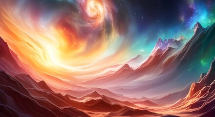Obraz premium AI Generative magical clock in the space and a magical phenomenon in the for of giant clock