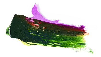 Grunge colorful brush strokes oil paint isolated on white background, clipping path