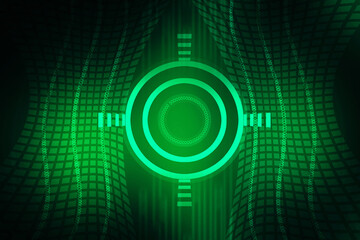 2d illustration Abstract futuristic electronic circuit technology background
