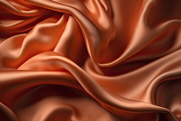 Fototapeta na wymiar Luxurious Orange Satin Fabric on a Shiny Soft Texture - Perfect for Fashion and Decoration, Generative AI