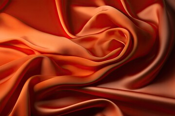 Luxurious Soft Orange Silk Satin Fabric Texture for Fashion Decoration. Generative AI