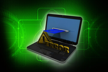 3d rendering e-commerce, online shopping(laptop and credit card)