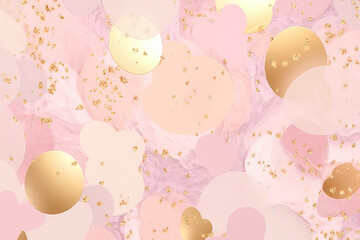 luxury sweet pink and gold foil abstract background